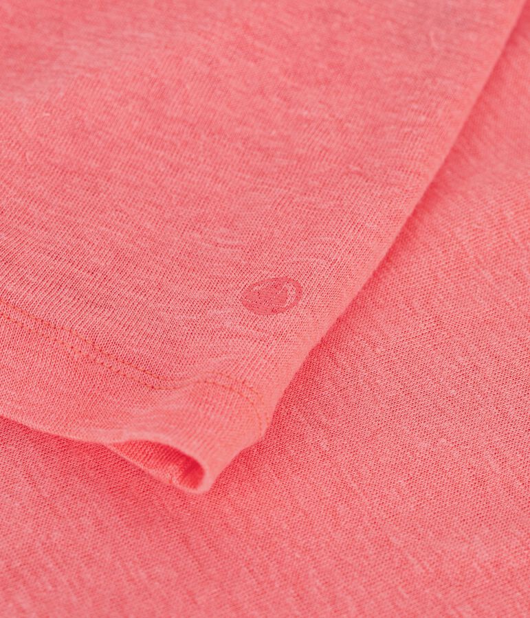 Kurz&auml;rmeliges Damen T-Shirt aus einfarbiger Baumwolle rosa
