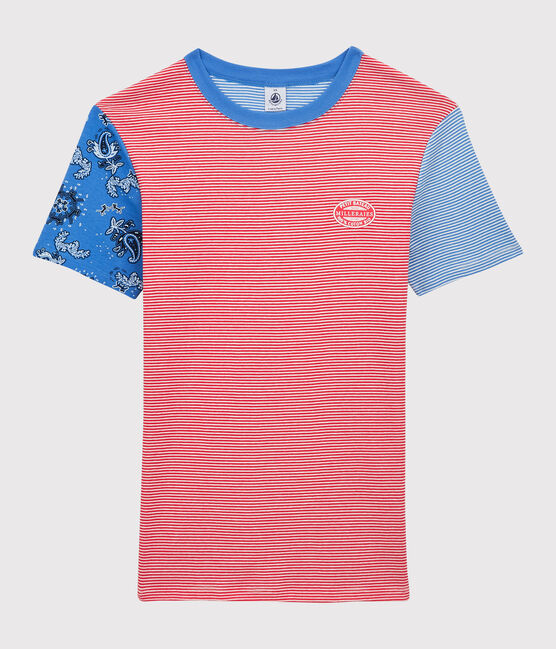 T-Shirt L’ICONIQUE mit rundem Ausschnitt aus Bio-Baumwolle für Damen rot PEPS/weiss MULTICO