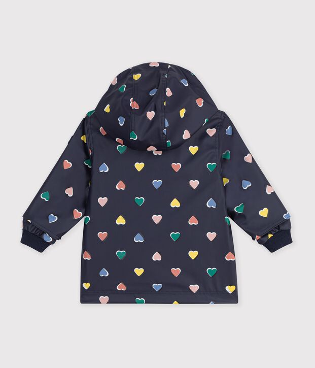 Ikonische Baby-Regenjacke mit Herzmotiv blau/vielfarbig