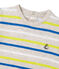 Gestreiftes Baby-Jungen-T-Shirt beige CREAMY/weiss MULTICO