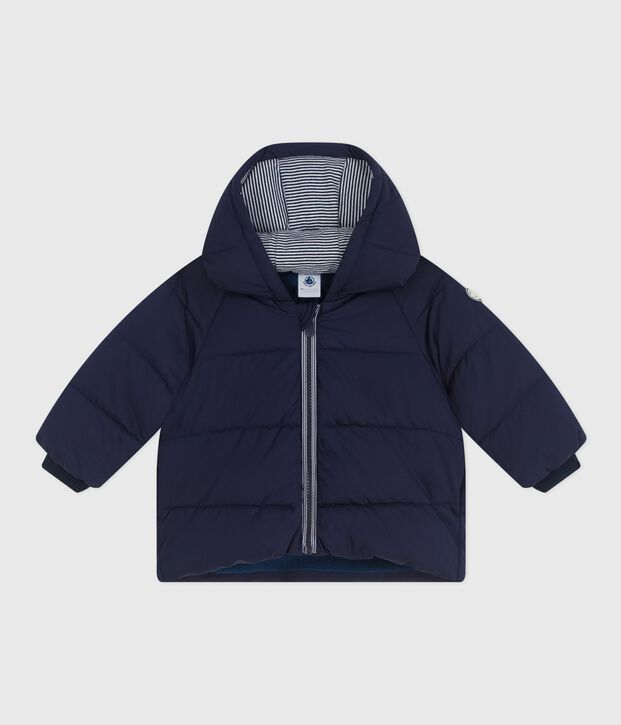 Baby-Winterjacke aus einfarbigem Polyester blau