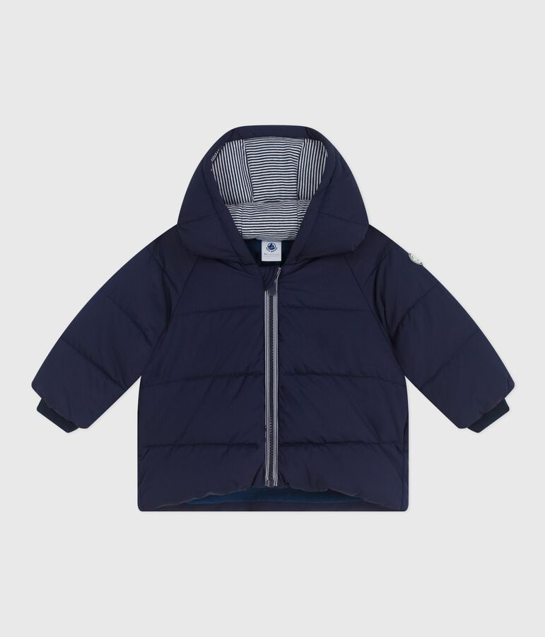 Baby-Winterjacke aus einfarbigem Polyester blau