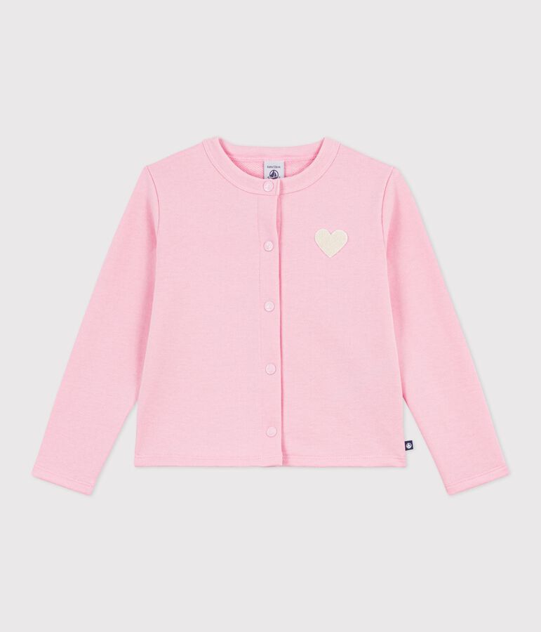 Kinder-Cardigan aus einfarbiger Baumwolle rosa