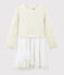 Langärmeliges Kinderkleid für Mädchen beige MONTELIMAR CHINE