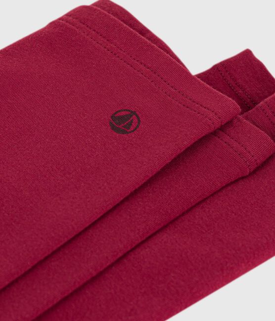 Kinder-Leggings aus einfarbiger Baumwolle AMARANTE
