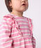 Langärmeliges Baby-Kleid aus Baumwolle mit Streifen rosa BOUDOIR/ MILK