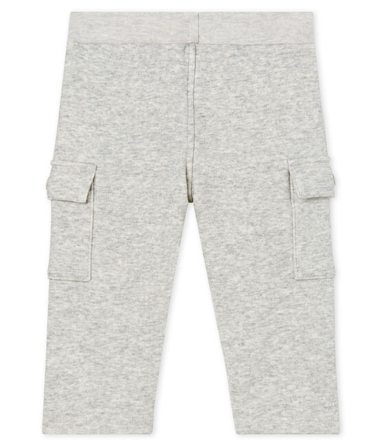 Babyhose aus Samtstrick für Jungen grau BELUGA CHINE