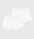 2er-Set weiße Boxershorts für Jungen