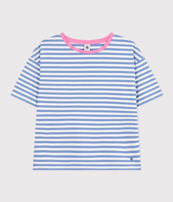 Damen-T-Shirt Le Boxy aus gestreifter Baumwolle GAULOISE/ MARSHMALLOW