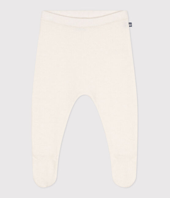 Baby-Hose aus Woll- und Baumwollstrick weiss MARSHMALLOW