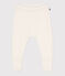 Baby-Hose aus Woll- und Baumwollstrick weiss MARSHMALLOW