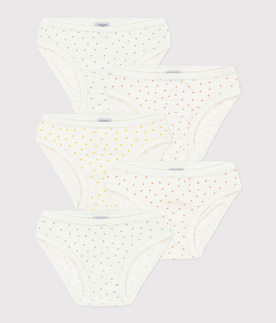 Set mit 5 Slips aus Baumwolle für kleine Mädchen, mit kleinen Herzen variante 1
