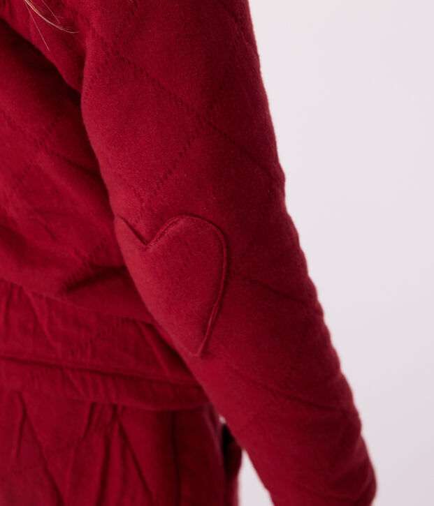 Kinder-Cardigan aus einfarbiger Baumwolle rot