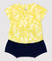 Zweiteiliges Baby-Set aus Bio-Popeline mit Hawaiimuster gelb ORGE/weiss MARSHMALLOW