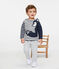 Neu interpretiertes Baby-Streifenshirt für Jungen beige COQUILLE/blau SMOKING