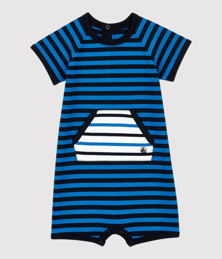 Baby-Kurzoverall aus Baumwolle. blau SMOKING/ RUISSEAU