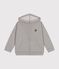 Kinder-Sweatshirt mit Reißverschluss und Kapuze aus Molton für Jungen grau CHATON CHINE