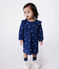 Langärmeliges Baby-Kleid aus Baumwolle mit Blumenmuster blau MEDIEVAL/weiss MULTICO