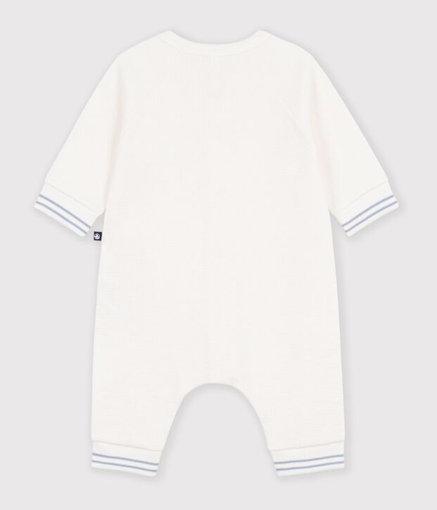 Baby-Overall aus einfarbiger Baumwolle weiss