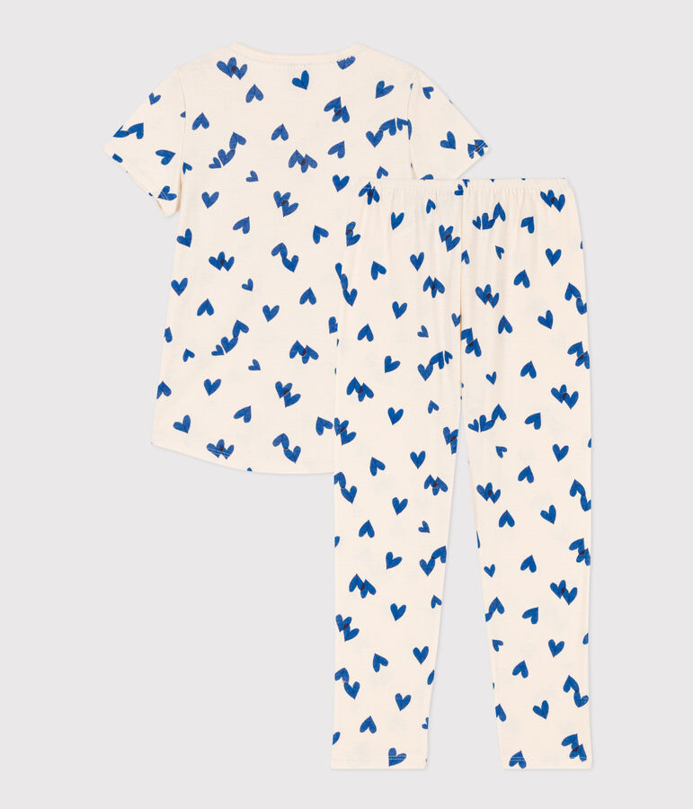 Kurz&auml;rmeliger Kinderpyjama aus Baumwolle f&uuml;r M&auml;dchen naturfarben/vielfarbig