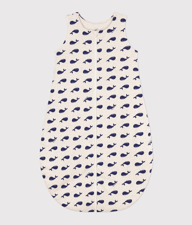 Baby-Schlafsack aus Baumwolle mit Walmotiv TOG 2 beige/blau