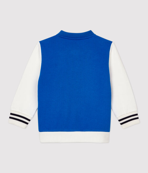 Baby-Teddyjacke aus Molton. blau/weiss