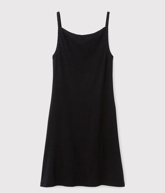 Klassisches Trägerkleid aus Baumwolle für Damen schwarz NOIR