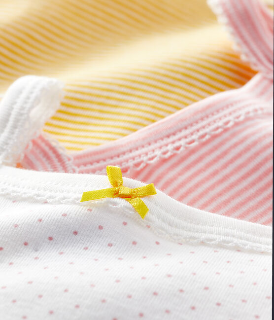 3er-Set Baby-Trägerbodys für Mädchen in Pastellfarben variante 1