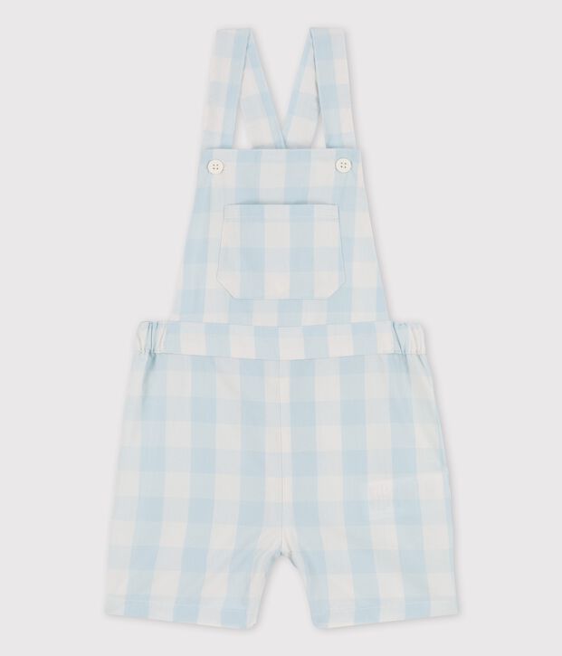 Kurze Baby-Latzhose aus Popeline BOLDAIR/weiss