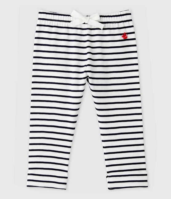 Baby-Hose aus Baumwolle weiss MARSHMALLOW/blau SMOKING