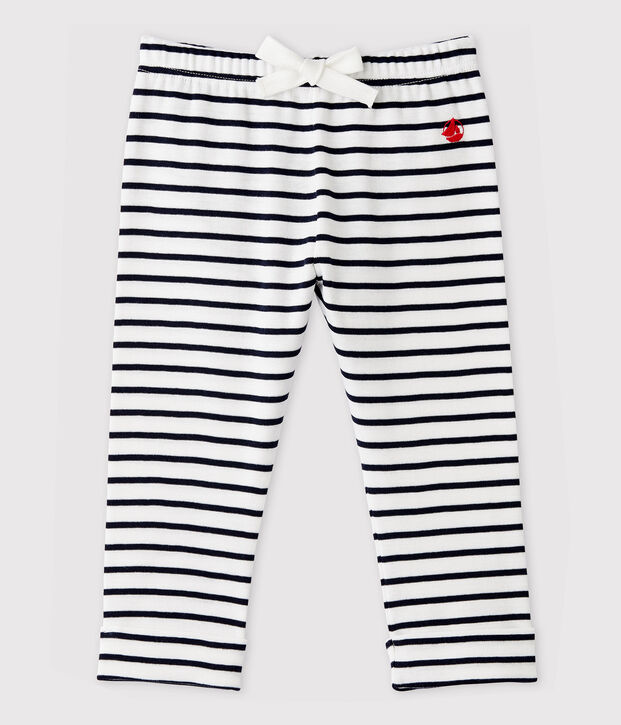 Baby-Hose aus Baumwolle weiss/blau