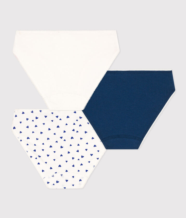 3er-Set-Slips mit Herzmotiv aus Baumwolle und Elasthan f&uuml;r M&auml;dchen vielfarbig