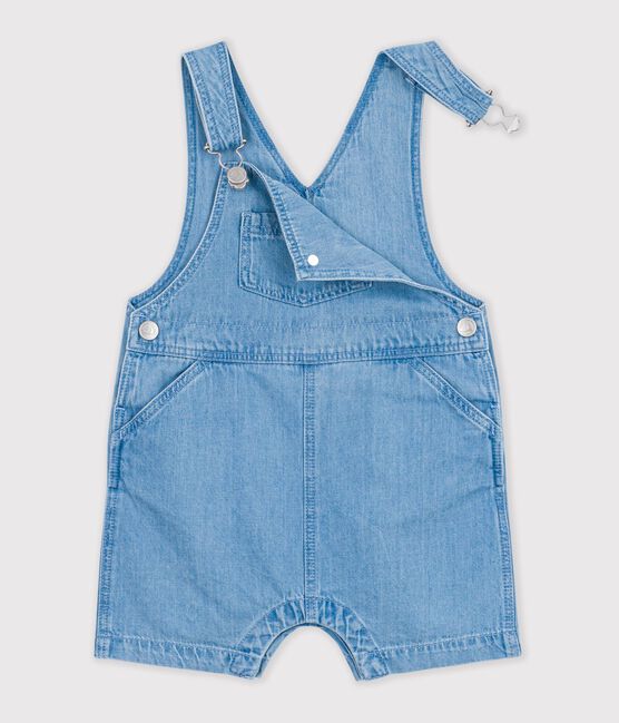 Kurze Baby-Latzhose aus leichtem Denim blau DENIM CLAIR