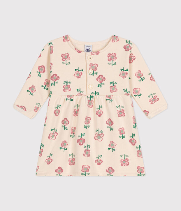 Lang&auml;rmeliges Baby-Kleid naturfarben/gelb
