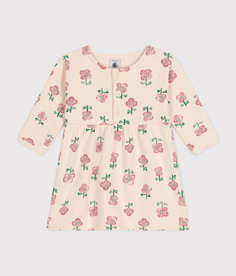 Lang&auml;rmeliges Baby-Kleid naturfarben/gelb