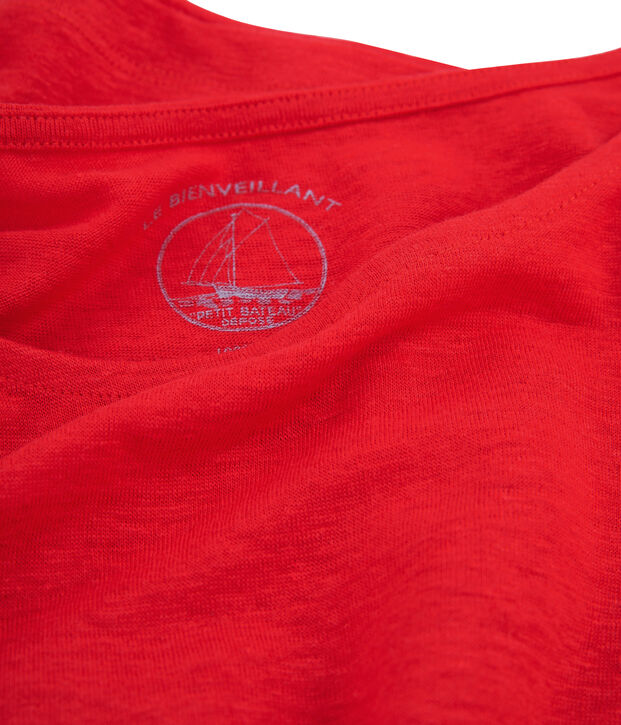 T-Shirt aus Leinen, Damen rot