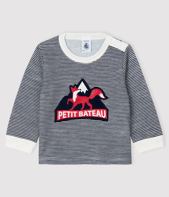 Baby-T-Shirt für Jungen blau SMOKING/weiss MARSHMALLOW