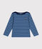 Ikonisches Kinder-Streifenshirt "Marinière" für Mädchen und Jungen blau BEACH/ MEDIEVAL