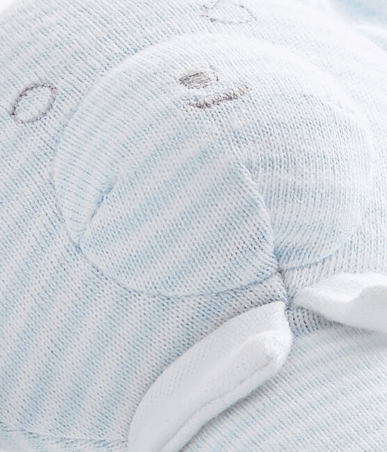 Kuschelbär im Milleraies-Ringelmuster blau FRAICHEUR/weiss ECUME CN
