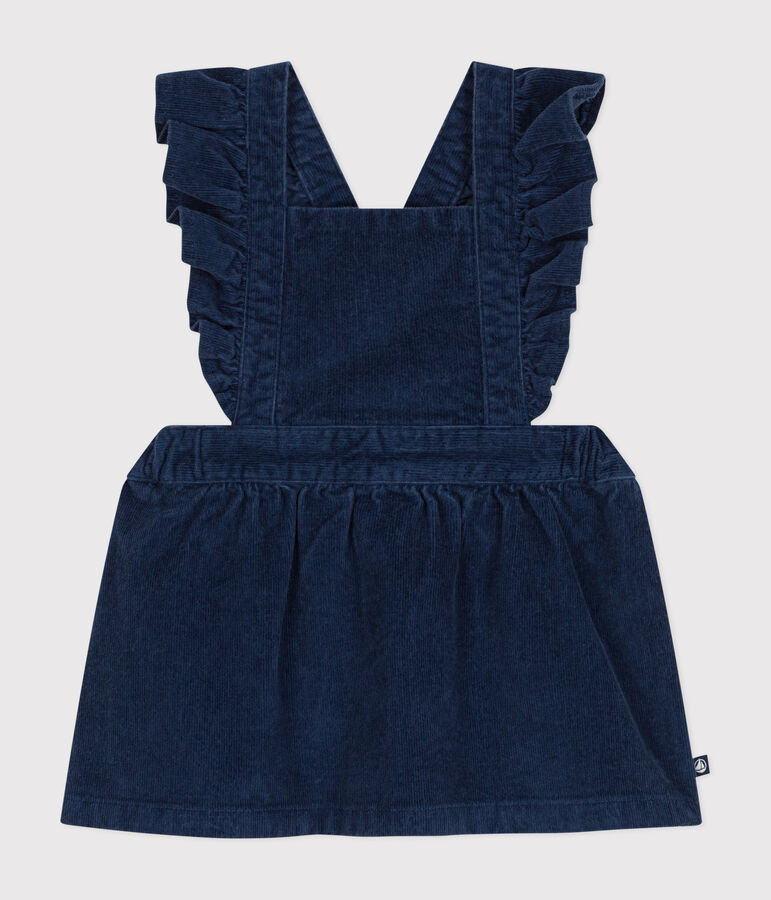 &Auml;rmelloses Babykleid aus Cord blau