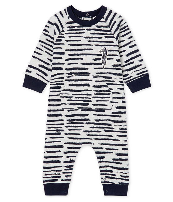 Langer Baby-Overall für Jungen von Jean Jullien weiss MARSHMALLOW/ DASH CN