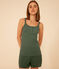 Kurzer Pyjama und unifarbenes Tanktop aus Baumwolle Damen grün CROCO