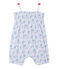 Kurzer Baby-Mädchen-Einteiler mit Print weiss ECUME/blau BLEU/ MULTICO