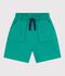 Kinder-Bermudashorts aus einfarbiger Baumwolle gr&uuml;n