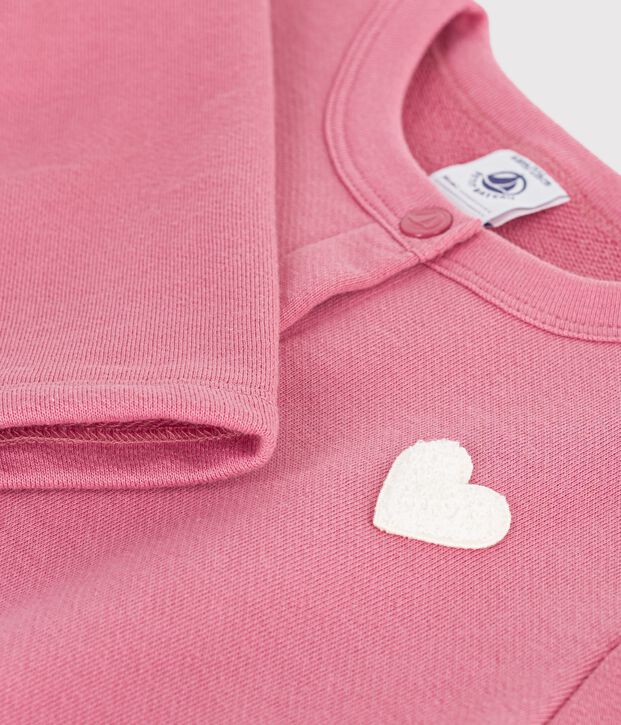 Kinder-Cardigan aus einfarbiger Baumwolle rosa