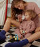 Gestreifter Baby-Strampler aus Baumwolle FAMEUX/ MARSHMALLOW