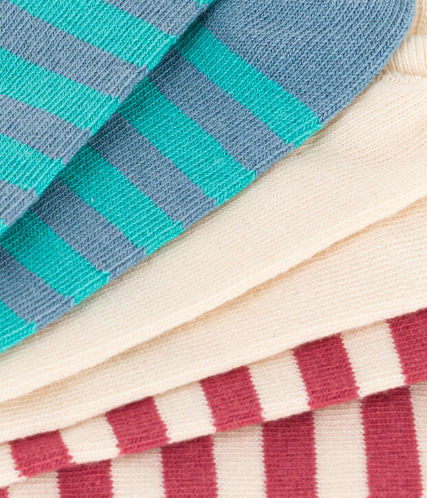 3er-Set gestreifte Kindersocken aus Baumwolljersey vielfarbig
