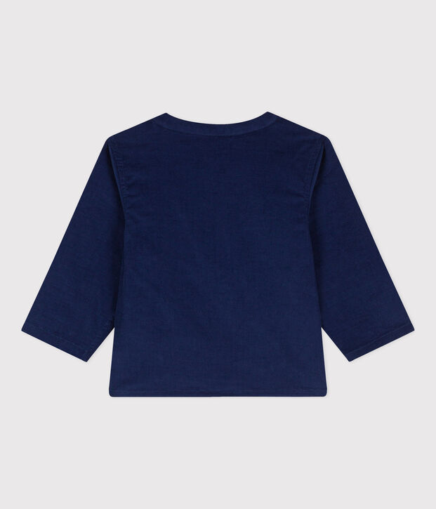 Lang&auml;rmeliges Hemd aus Feincord blau