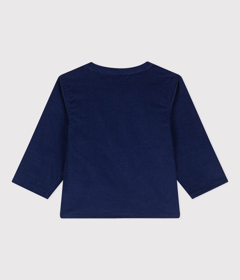 Lang&auml;rmeliges Hemd aus Feincord blau