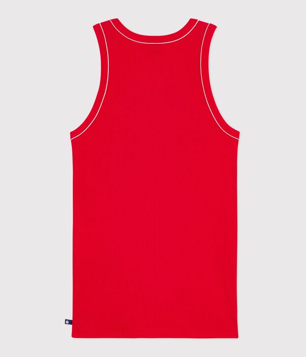 Damen-Tanktop aus einfarbiger Baumwolle rot